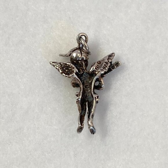 VTG Sterling Silver 925 PAX 3D Angel Boy Cherub Baseball Player Charm Pendant - Picture 5 of 16